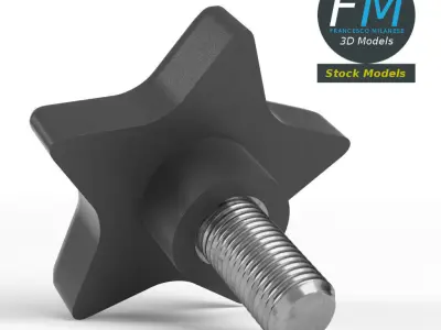 Star shaped knob 3D model
