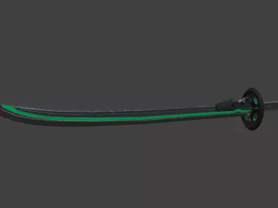 Futuristic SciFi Samurai Sword 3 Low-poly 3D model