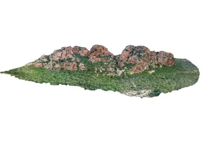 Mountain tropical island 3D model