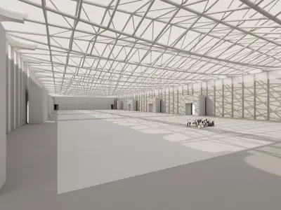 Exhibition Hall Interior Low-poly 3D model