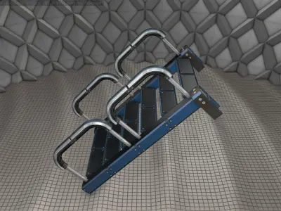 Sci-Fi Stairs - 26 - Blue Version Low-poly 3D model