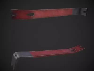 Crowbar hammer Low-poly 3D model
