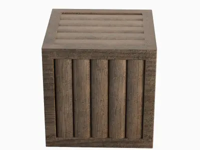 Wooden Box Crate Low-poly 3D model