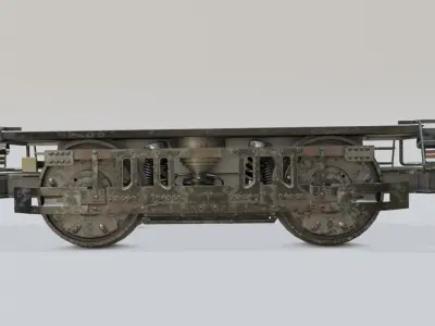 train wheels with pbr textures Low-poly 3D model