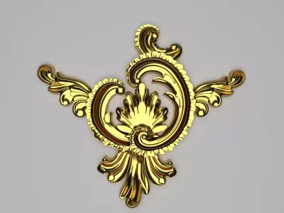 Decor gold ornate ornament 3D model