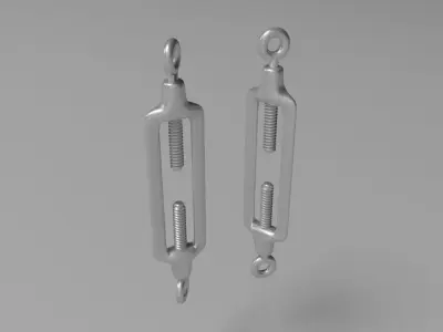lanyard pair of metal hooks 3D model
