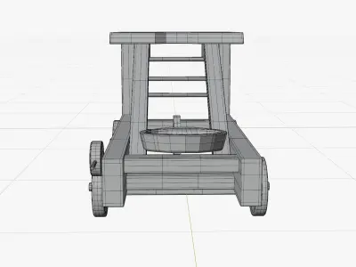 3D Catapult PBR - TOON Low-poly 3D model