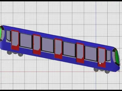 Funicular - mountain railway 3D model