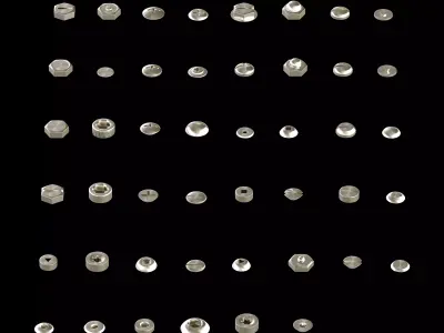 166 Screw Bolt head Pack Low-poly 3D model