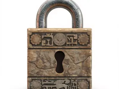 Ancient Egyptian Stone Locking Mechanism 3D Prop Analysis Low-poly 3D model