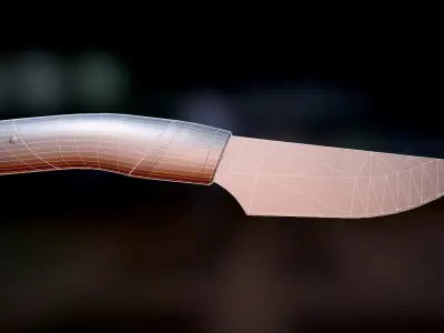 Viking Style Knife Low-poly 3D model