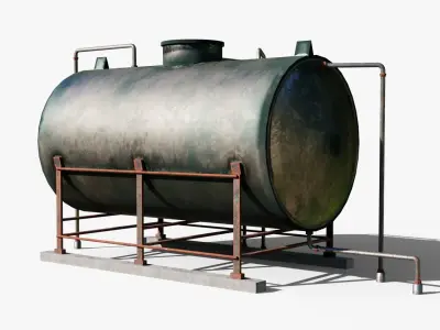 Rooftop Water Tank Low-poly 3D model