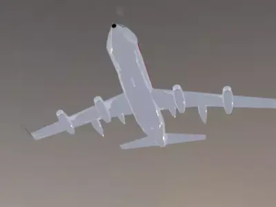  Fictional Quad Engine 1950s Jetliner CV-990A Inspired Low-poly 3D model