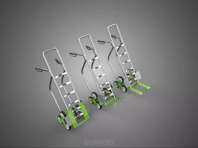 TRIPLE WHEEL ADJUSTABLE FORK TILT STAIR CLIMBING HAND TRUCK LIFT 3D model