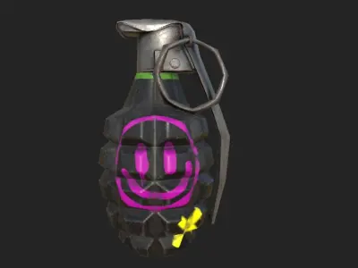 Graffiti Grenade Low-poly 3D model