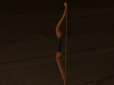 Medieval stylized bow Low-poly 3D model