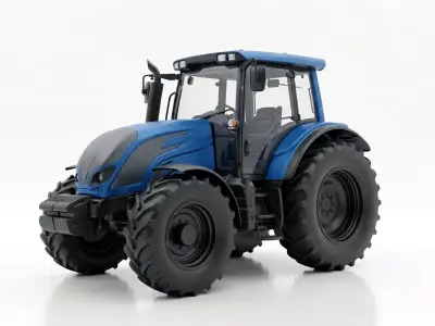Modern Blue Agricultural Tractor 3D model