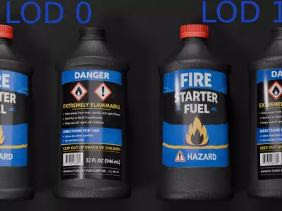 Low Poly Fire Starter Fuel Bottle - Game Ready Survival Prop Low-poly 3D model