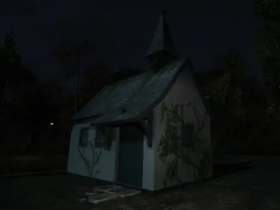 Old chapel Low-poly 3D model