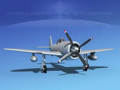 Republic P-47D Thunderbolt Bare Metal 3D model