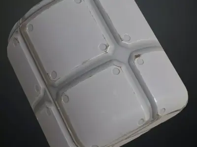 White Sci-Fi Padded Metal Plate PBR Seamless Texture