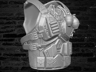Future Cyber Vest 3D printable File for Action Figures  3D print model