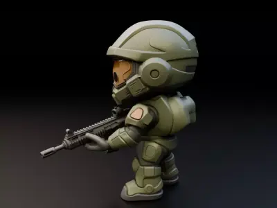Master Chief Chibi Statue - Halo Spartan-117 3D print model