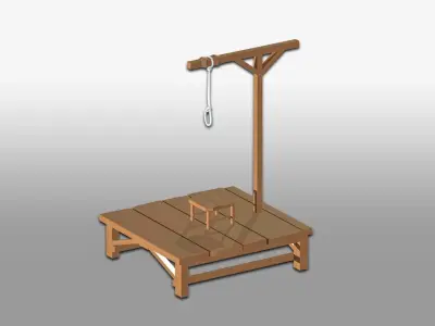 Wooden Hanging Gibbet  3D model