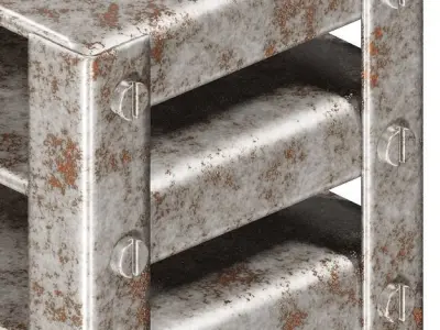 Rusty Steel Rack 3D model