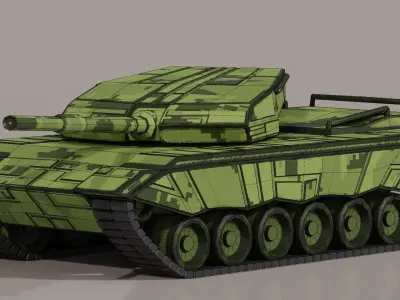 Type 96 Tank 3D Model Free low-poly 3D model