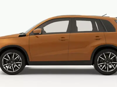 Modern Compact SUV Orange Edition 3D model