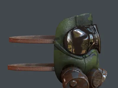 Gas mask helmet 3d model scifi Low-poly Low-poly 3D model Low-poly 3D model 17