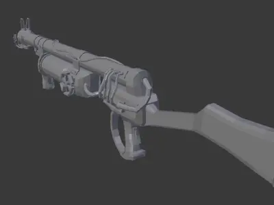Low-poly Flamethrower semi-steampunk Low-poly 3D model