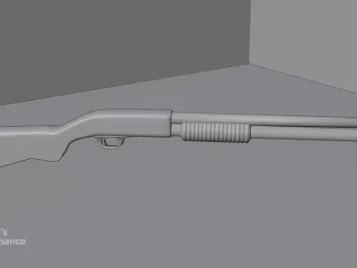 Pump Action Shotgun - 3D Model Low-poly 3D model