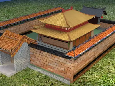 Chinese ancient house 3D model 8