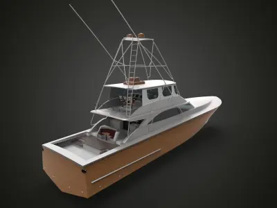 Simple luxury yacht 3D model