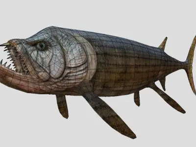 Xiphactinus Low-poly 3D model