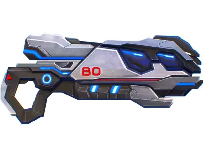LowPoly Sci-Fi Cartoon Assault Blaster Future Low-poly 3D model