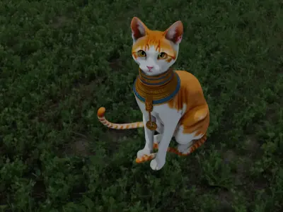 Pharaoh Cat Statue 3D Model Free low-poly 3D model