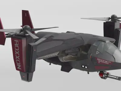 Sci-Fi Helicopter Model RIGGED 3D model
