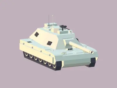 Low Poly Simple Cartoon Light Tank 3D model