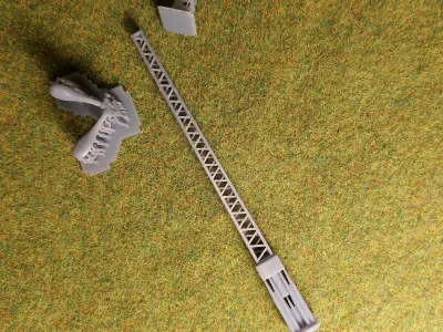 Openwork electric pole with two 60 degree lamps 1-87 resin 3D print model