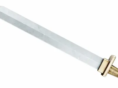 Spear Low-poly 3D model 4