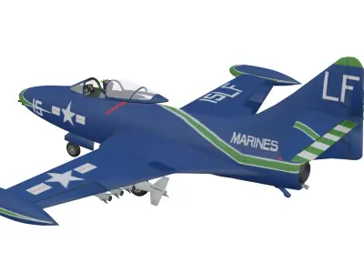 Grumman F7F Tigercat Low-poly 3D model buy