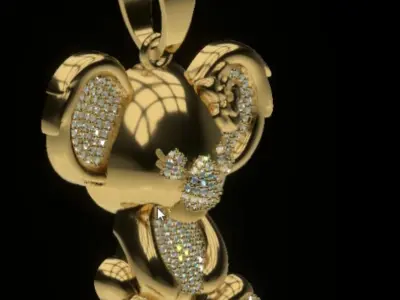 MEDALLA DE KOALA  CON FLOR - KOALA PENDANT WITH FLOWER 3D print model