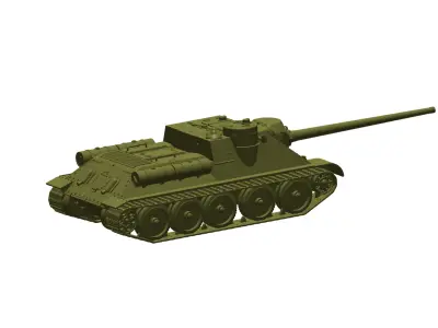 SU-100 Self-propelled anti-tank gun 3D model purchase