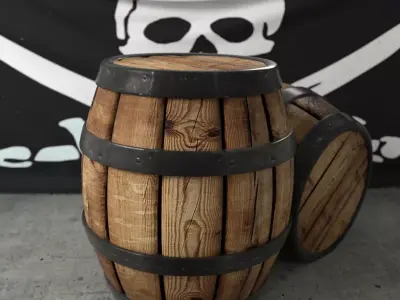 Pirate Barrel 3D model