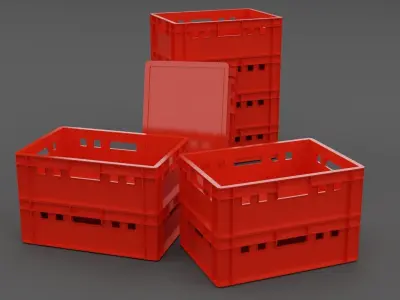 Plastic crate 01 Low-poly 3D model