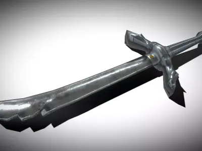 Saw Silver Sword Low-poly 3D model