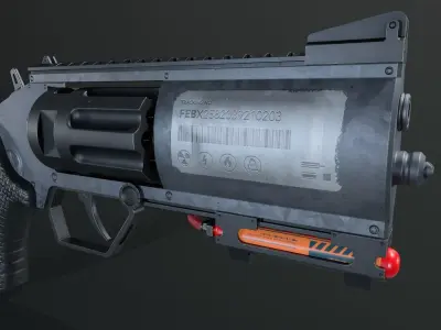 Revolver-Sci-Fi Low-poly 3D model